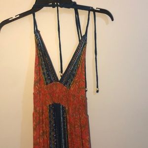 Beautiful Orange and Blue Boho Dress